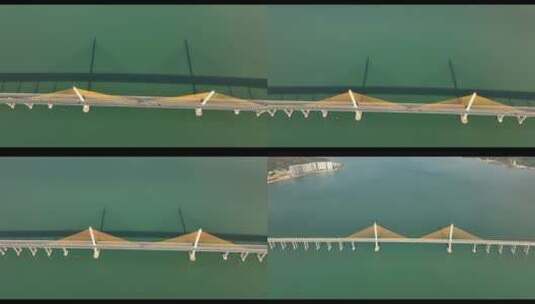 惠州大桥，俯视，上帝视角缓慢平视块还大桥高清在线视频素材下载