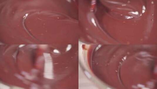 巧克力颗粒加奶油隔水加热融化巧克力酱高清在线视频素材下载