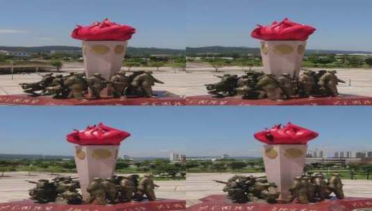 江西瑞金红色之都红军雕像高清在线视频素材下载