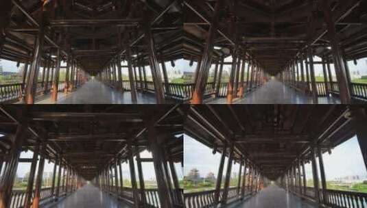 广西侗寨风雨桥可利大桥高清在线视频素材下载