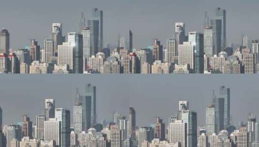 南京标志性建筑长焦航拍紫峰大厦高清在线视频素材下载