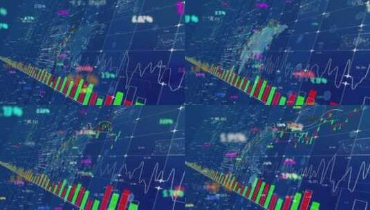 金融市场股票交易所股价变动K线走势图屏幕高清在线视频素材下载