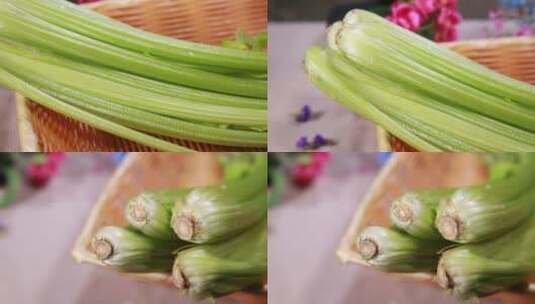 【镜头合集】蔬菜芹菜粗纤维高清在线视频素材下载
