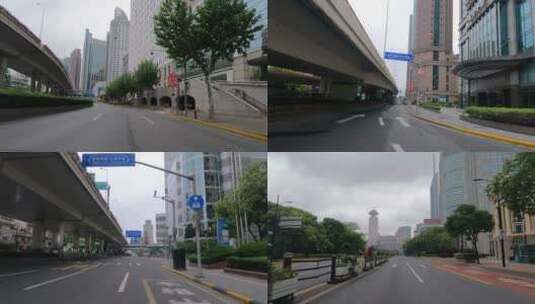 上海封城中的空旷街道建筑高清在线视频素材下载