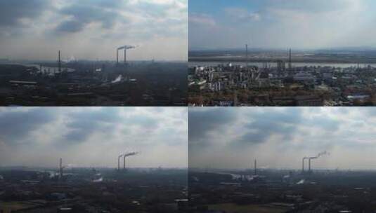化工厂 环境污染航拍合集高清在线视频素材下载