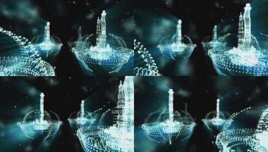 科幻朋克大屏背景VJ用科技感粒子穿梭素材高清在线视频素材下载