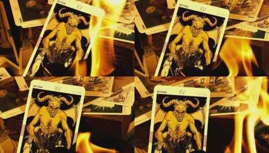 燃烧的黑魔法卡片高清在线视频素材下载