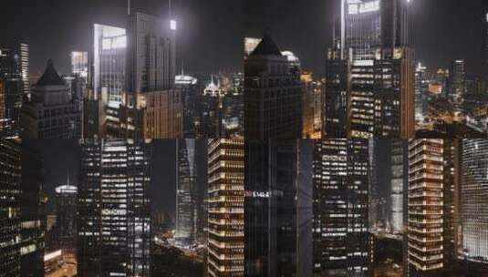 上海银行大厦夜景延时高清在线视频素材下载