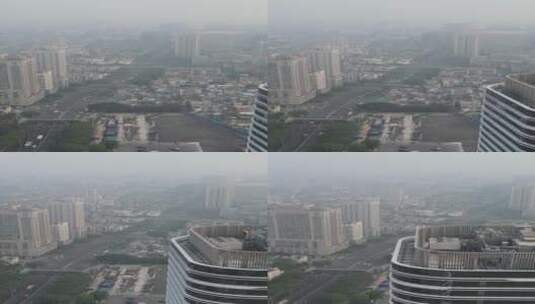 灰霾天气下的城市高清在线视频素材下载