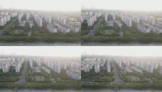 上海浦江镇世博家园小区全景4K航拍原素材高清在线视频素材下载