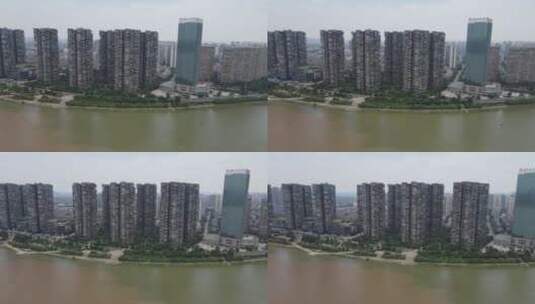 城市航拍湖南长沙湘江世纪城高清在线视频素材下载