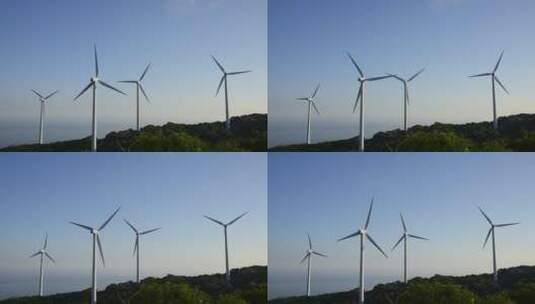 山上风力发电高清在线视频素材下载