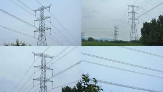 中国电力 电网 高压电 高压线 电压高清在线视频素材下载