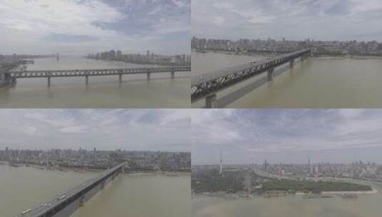 长江大桥江面航拍高清在线视频素材下载