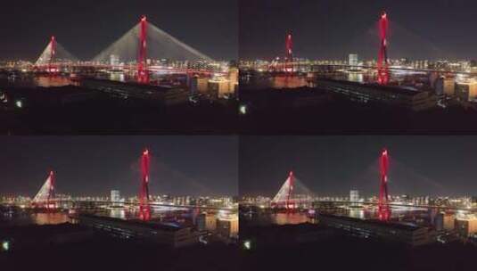 杨浦大桥夜色高清在线视频素材下载