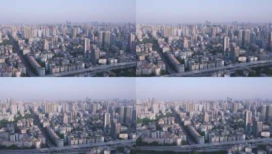 广州城市道路交通繁忙车流航拍景观高清在线视频素材下载
