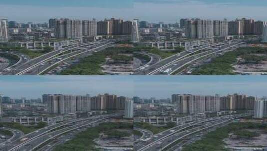 广州海珠区城市立交道路繁忙车流延时拍摄高清在线视频素材下载