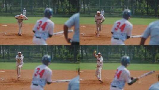 垒球运动员投球慢镜头高清在线视频素材下载