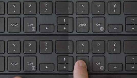 顶视图手指按压Alt Gr和Ctrl键盘按钮高清在线视频素材下载