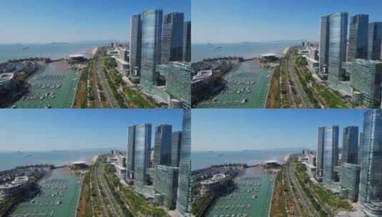 航拍城市商务大楼景观高清在线视频素材下载