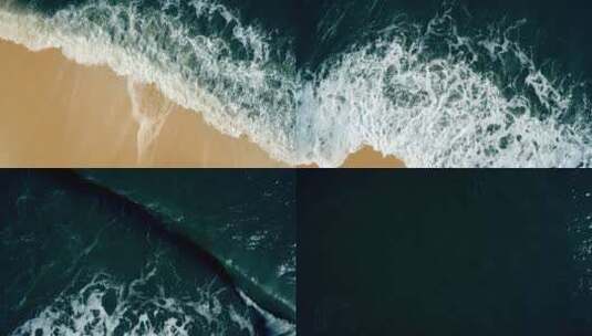 航拍巨大的海浪高清在线视频素材下载