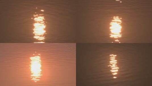 朝阳夕阳在水面荡漾中的倒影高清在线视频素材下载