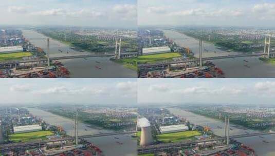 上海 闵行 环保 吴泾 热电厂 闵浦大桥 4K高清在线视频素材下载