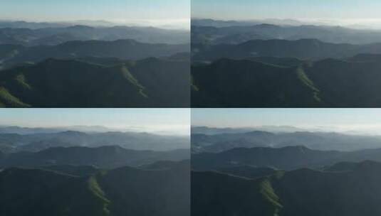 航拍连绵起伏的千山山脉高清在线视频素材下载