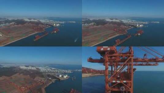 矿石原油码头航拍合集高清在线视频素材下载