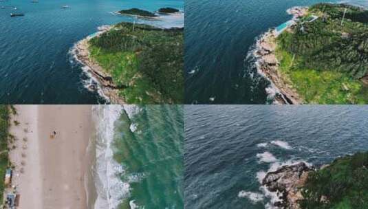 4K高清可商用广东海陵岛海岸线沙滩风景高清在线视频素材下载