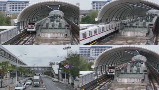 武汉地铁5号线青菱停车场高清在线视频素材下载