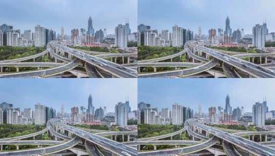 上海延安东路立交桥延时高清在线视频素材下载
