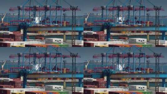 集装箱货轮码头海港港口高清在线视频素材下载