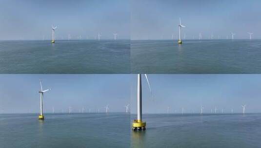 航拍风力发电场风车高清在线视频素材下载