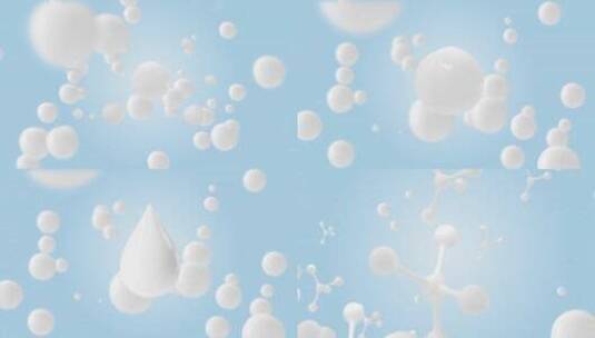 牛奶精华奶粉广告分子结构高清在线视频素材下载