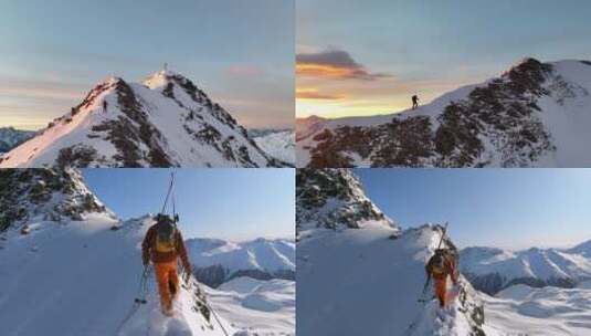 探险者攀登攀岩成功登顶超越精神励志奋进高清在线视频素材下载