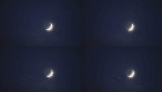 弯月月牙月亮实拍素材视频高清在线视频素材下载