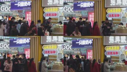 重庆八一美食街高清在线视频素材下载