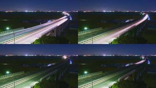 夜间高速公路的延时拍摄高清在线视频素材下载