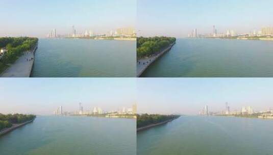 湖南母亲河湘江航拍空镜高清在线视频素材下载