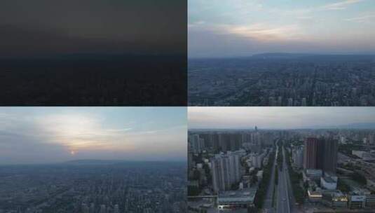 西安城市景观延时航拍高清在线视频素材下载