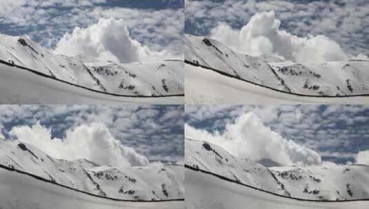 暖空气热波纹下的雪山脊高清在线视频素材下载