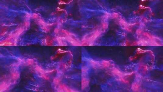五颜六色的星云和空间粒子4K高清在线视频素材下载