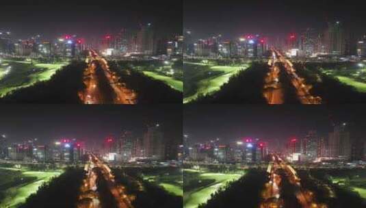 深圳南山区夜景航拍高清在线视频素材下载