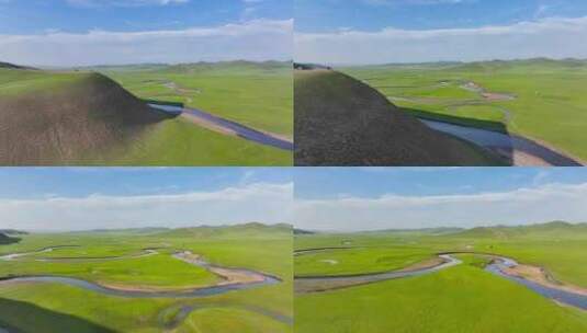 4K航拍内蒙古呼伦贝尔大草原14高清在线视频素材下载
