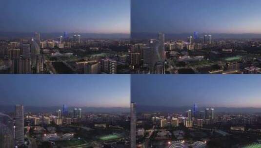 西安高新区夜景航拍高清在线视频素材下载