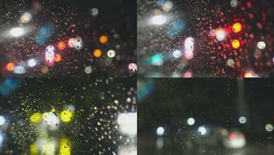 车窗外的雨水高清在线视频素材下载