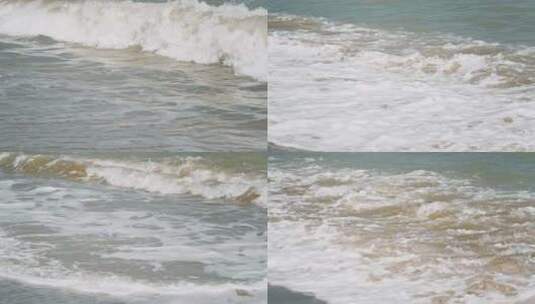 实拍海浪涌向海滩高清在线视频素材下载