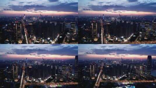 广州夜景航拍-万胜围保利建筑高清在线视频素材下载