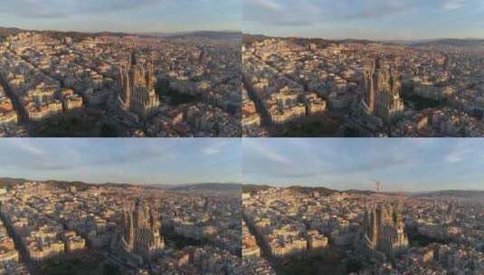 航拍城市的景象高清在线视频素材下载